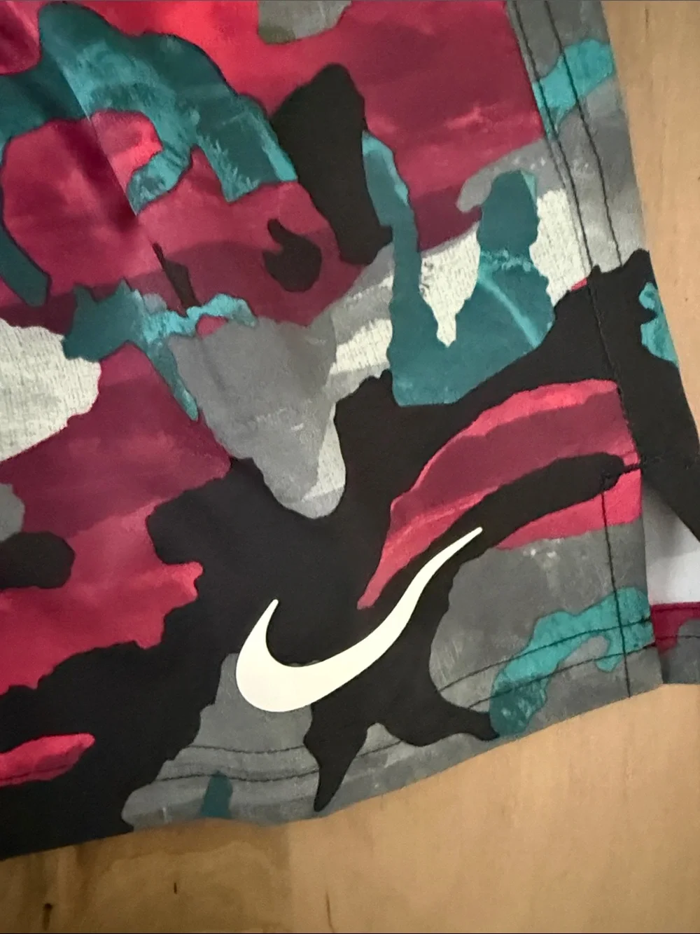 Nike Camo Swim Shorts - Teal, Magenta, Black